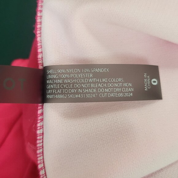 Torrid pink two-piece swimsuit bikini with ruffles high waist size 0 or 10 EUC - Picture 9 of 13